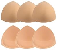 Adamotto BH-Einlagen, Push-Up-Brustpolsterung, Sport-Badeanzug, Badeanzüge, Körbchen, 3 Paar, Beige, C/D