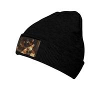 AdaNti Beanie für Damen, Motiv: Roast Chicken Hen Farm Print, Strickmütze, Herren, Wintermütze, weiche Strickmütze, warme Beanie-Mütze, Schwarz, Einheitsgre
