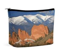 ADASGHBY Tragbare kleine Kosmetiktasche, niedlich, Reise-Make-up-Tasche, Husky, Hund, wasserdichte Kulturtasche für Damen, Pikes Peak Colorado, Einheitsgröße