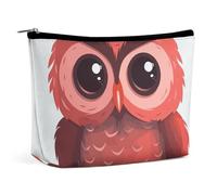 ADASGHBY Tragbare kleine Kosmetiktasche, niedliche Reise-Make-up-Tasche, Cartoon, Shiba Inu Hund, wasserdichte Kulturtasche für Damen, Niedliche rote Eule, Einheitsgröße