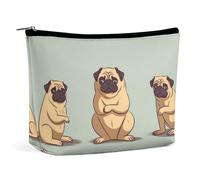 ADASGHBY Tragbare kleine Kosmetiktasche, niedliche Reise-Make-up-Tasche, klassischer Film, Schindel, schwarz, wasserdicht, Kulturbeutel für Damen, Yoga Mops, Einheitsgröße