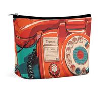 ADASGHBY Tragbare kleine Kosmetiktasche, niedliche Reise-Make-up-Tasche, Sanddünen, wasserdicht, Kulturbeutel für Damen, England UK Retro London Telefone, Einheitsgröße