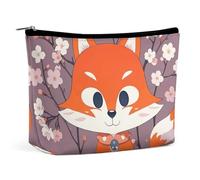 ADASGHBY Tragbare kleine Kosmetiktasche, niedliche Reise-Make-up-Tasche, Weihnachtsmann-Zug, wasserdicht, Kulturbeutel für Damen, Fuchsform, Einheitsgröße