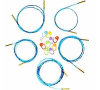 Addi Bundle: Click Bambus Ersatz Kordel Sets + 10 artsiga Crafts Maschenmarkierer, Nylon, Lengths-24",-32"-&-40"-w/Connector