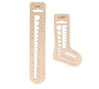 addiCalibro Holznadelmaß Set für Stricknadeln, Novel-Nadeln und Häkelnadeln