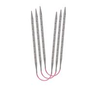 Addi AD1802030-02.75 Doppelt Spitz Stricken Nadeln, Metall, Rosa/Silber, 30cm, 2.75mm, 3 Count