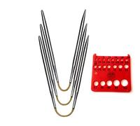 addi Crasytrio (Flexi-Flips) mit goldfarbener Schnur (EU-Version) (3 Stück) mit roter Nadelstärke 21 cm, Größe US 6 (4 mm)