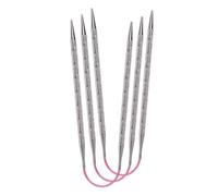 Addi AD1802030-03.25 Doppelt Spitz Stricken Nadeln, Metall, Rosa/Silber, 30cm, 3.25mm, 3 Count