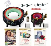 addi I Want IT All - 2 x weltberühmte deutsche Strickmaschinen (King Size 46 Nadeln & Pro 22 Nadeln) | Komplettes Starter-Set mit 3 Musterbüchern und Zubehör | ideal für Anfänger und Profis