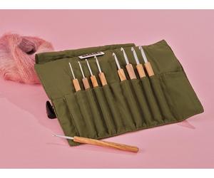 Addi Wrap Olivenholz Häkelnadel-Set mit Etui AD6322