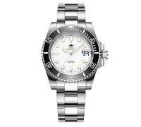 ADDIEDIVE 41 mm Analog Automatik Uhr Taucheruhren für Herren NH35 Leuchtuhr Wasserdicht 200m Unidirektional Keramiklünette Mechanische Uhren Edelstahl-Armband Uhren