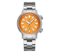 ADDIESDIVE Herrenuhr Automatik Innenring Orange Zifferblatt Synthetischer Saphir Leuchtend 200 m Taucheruhren