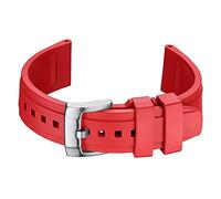 ADDIESDIVE Uhrenarmband mit Rundanstoß Schnelllösendes weiches Gummi-Uhrenarmband Ersatz für Taucheruhrenarmband (Red, 20mm)