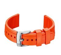 ADDIESDIVE Uhrenarmband mit Rundanstoß Schnelllösendes weiches Gummi-Uhrenarmband Ersatz für Taucheruhrenarmband (Orange, 22mm)