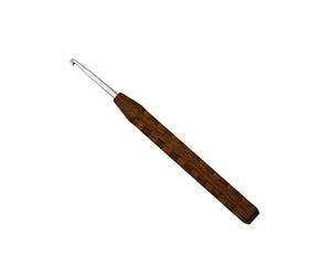 addiNature Wollhäkelnadel Novel aus Walnussholz mit Metallhaken, Länge: 16 cm