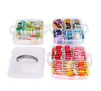 Adfaga Stickerei Floss Organizer Kit 150 Farben Kreuzstich -Faden mit Aufbewahrungsbox für DIY -Handwerksnähzubehör weiche Baumwolle helle Gewinde 8 Meter Länge Langlebiges Materia