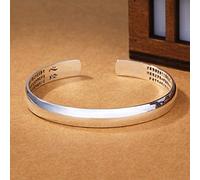 ADGJL Sterling Silber Armbänder Für Damen,Glänzendes 925 Massives Silber Manschettenarmband Verstellbarer Polierter Armreif Mode Handgemachter Schmuck Für Freund Geburtstag Dame Paar Geschenk