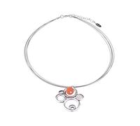 Adi-Modeschmuck ausgefallener Halsreif 'Ada', kunstvoller Anhänger mit einer Akzentperle aus buntem italienischem Polaris, handgefertigt in Berlin (Orange)