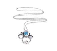 Adi-Modeschmuck lange Halskette 'Ava', ausgefallener Metallanhänger mit einer farbigen Akzentperle aus italienischem Polaris, 70cm lange Kugelkette aus Edelstahl, handgefertigt in Berlin (Petrol)