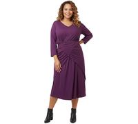 ADIA Damen Wickel-Kleid elegantes Sommer-Kleid zum binden Urlaubs-Kleid mit 3/4-Armen Große Größen 37339213 Violett L