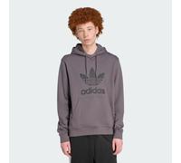 Kapuzensweatshirt ADIDAS ORIGINALS "TREFOIL HOODY", Herren, Gr. S, grau strata, Obermaterial: 100% Baumwolle, Sportlich, Sweatshirts, Hoodie, Kapuzenpullover mit großem Logoprint (16065115-S) grau str