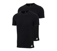 adidas Herren T-Shirt, 2er Pack - Crew Neck Shirt, Active Flex Cotton, einfarbig Schwarz XL