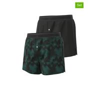 adidas 2P Active Woven Boxer Schwarz/Grün Baumwolle X-Large Herren