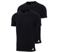 adidas Herren T-Shirt, 2er Pack - Crew Neck Shirt, Active Flex Cotton, einfarbig Schwarz 2XL