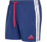 Adidas Badeshorts 3-STREIFEN 5-INCH Herren 100% Polyester Größe L Dunkelblau/Pure Ruby
