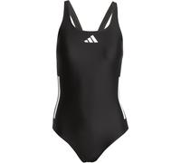 adidas Damen 3 Stripes C-Back Swimsuit, Black/White/White, 36
