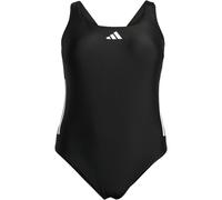 adidas Women's 3 Stripes C-Back Swimsuit (Plus Size), Black/White, 4XL Plus
