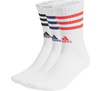 Adidas 3-Streifen Cushioned Crew 3er-Pack Socken, weiß L