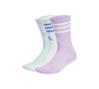 adidas 3-Streifen Cushioned Crew Socken 3er Pack - lila/hellgrün/weiß/blau - 43-45