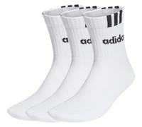 Adidas 3-Streifen Linear Half-Crew Cushioned 3er-Pack Kinder Socken, weiß KXXL