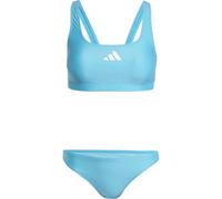 adidas Damen 3 Stripes V-Back Bikini, Lucid Cyan/White, 38
