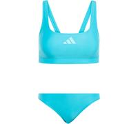 adidas Women's 3 Stripes V-Back Bikini, Lucid Cyan/Flash Aqua, 36