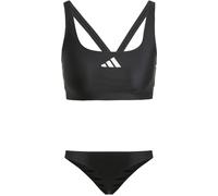 adidas 3-Streifen V-Back sportlicher Damen-Bikini schwarz/weiß, 40