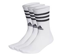 adidas Unisex Kinder 3-Stripes Cushioned Crew Socks 3 Pairs, White / Black, XS-34-36