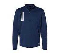 adidas - 3-Stripes Double Knit Quarter-Zip Pullover - A482-4XL - Team Navy Blue/Grey Two