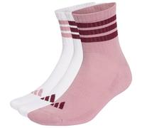 adidas - 3-Stripes Essential Concept Mid 3-Pack - Multifunktionssocken, Gr. 46-48, rosa (White/MagicMauve/Maroon)