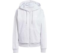 Adidas Essentials 3 Stripes Fleece Reißverschlusspullover L Light Grey Heather / White