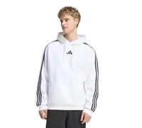 Kapuzensweatshirt ADIDAS SPORTSWEAR "ESSENTIALS 3-STREIFEN FLEECE-HOODIE", Herren, Gr. XL, weiß (weiß, schwarz), Obermaterial: 70% Baumwolle, 30% Polyester, normal, Rundhals, angesetztes Bündchen, Swe