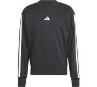 Adidas Men's Essential Three Stripes French Terry Sweatshirt, Black/White, L