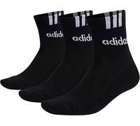 Adidas 3-Stripes Linear Half-Crew Cushioned Socks 3 Pairs Black/white XL (46-48)