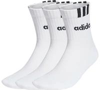 Adidas, Set Di 3 Paia Di Calzini Lineari Adidas 3-Stripes, Socken, Weiß Schwarz, L, Unisex-Adult