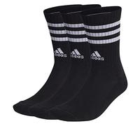 adidas 3 Stripes Socks Socken 3er Pack (43-45, Black/White)