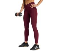 adidas 3 Stripes Studio All Me 7/8 X-Over Leggings Women Leggings XL weinrot
