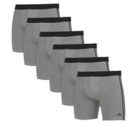 adidas 3er Pack Herren Unterhose Boxer Brief Active Flex Cotton 3-Stripes 3er Pack, Farbe:Grau, Größe:S, Artikel:-202 Grey Melange