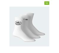 Sportsocken ADIDAS ORIGINALS "TREFOIL CREW 3P", Damen, Gr. XL, weiß, Obermaterial: 59% Baumwolle, 37% Polyester, 3% Elasthan, 1% Polyamid, Socken Sportsocken (26542448-XL) weiß
