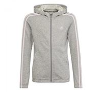 adidas 3 Streifen FZ Hoodie Mädchen Kapuzenjacke grau/rosa, 140